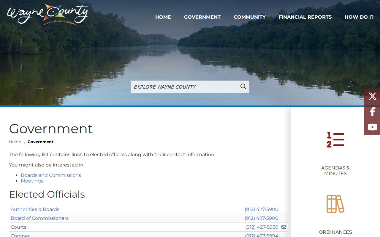 Wayne County criminal history government agency directory