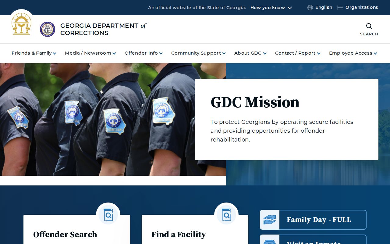 Georgia Department of Corrections official homepage