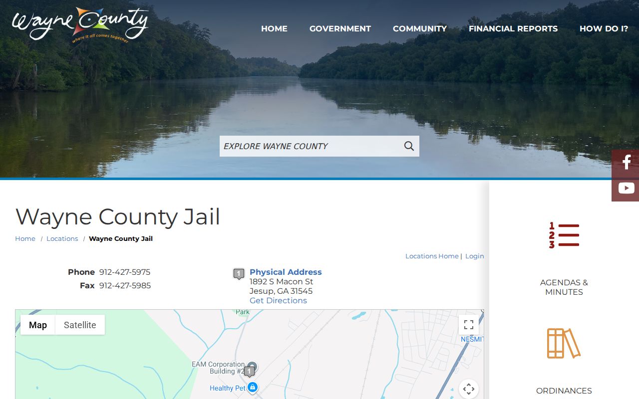 Official Wayne County Jail facility listing